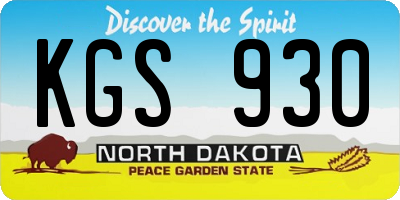 ND license plate KGS930