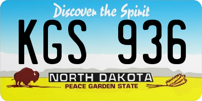 ND license plate KGS936