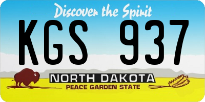 ND license plate KGS937