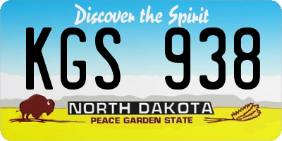 ND license plate KGS938
