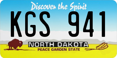 ND license plate KGS941