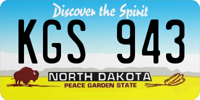 ND license plate KGS943