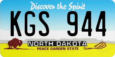 ND license plate KGS944