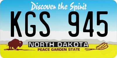 ND license plate KGS945