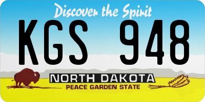 ND license plate KGS948