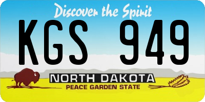 ND license plate KGS949