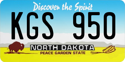 ND license plate KGS950