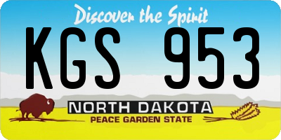 ND license plate KGS953