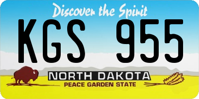 ND license plate KGS955