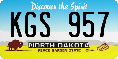 ND license plate KGS957