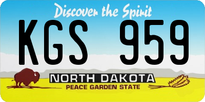 ND license plate KGS959
