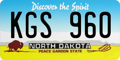 ND license plate KGS960