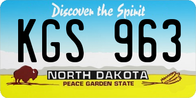 ND license plate KGS963