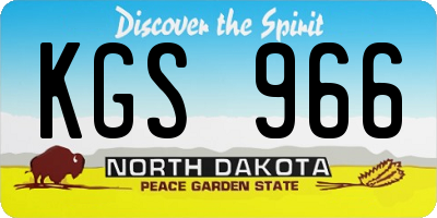 ND license plate KGS966