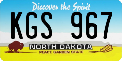 ND license plate KGS967
