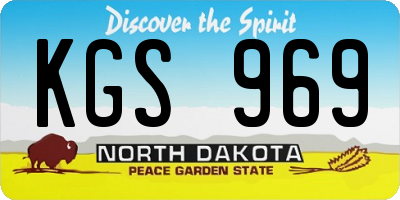 ND license plate KGS969