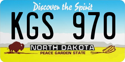 ND license plate KGS970