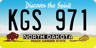 ND license plate KGS971