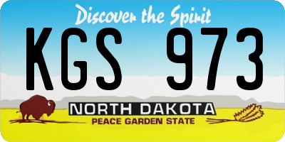 ND license plate KGS973