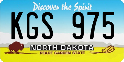 ND license plate KGS975