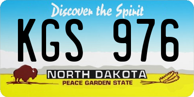 ND license plate KGS976