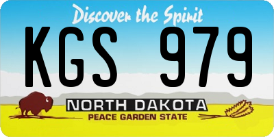 ND license plate KGS979