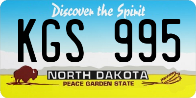 ND license plate KGS995