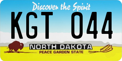 ND license plate KGT044