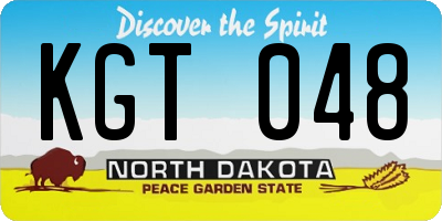 ND license plate KGT048