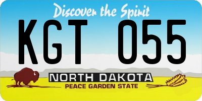 ND license plate KGT055
