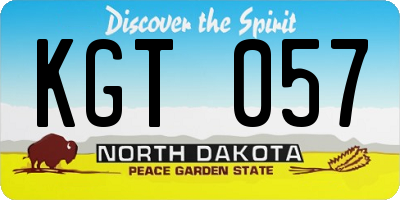 ND license plate KGT057