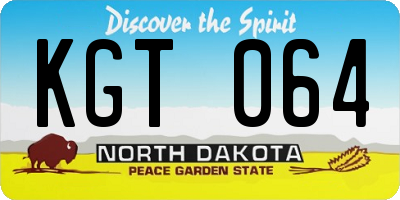 ND license plate KGT064