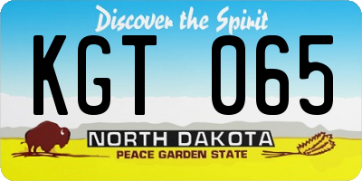 ND license plate KGT065