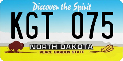 ND license plate KGT075