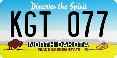 ND license plate KGT077