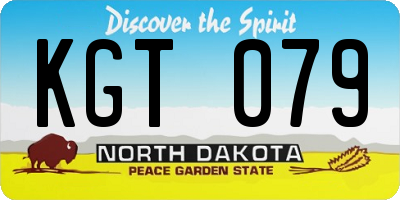 ND license plate KGT079