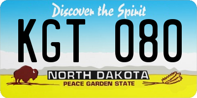ND license plate KGT080