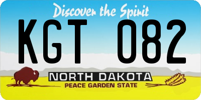 ND license plate KGT082