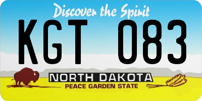 ND license plate KGT083