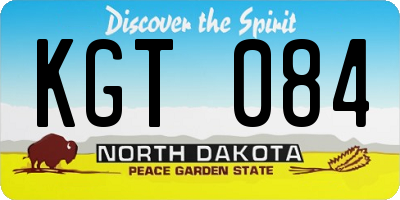ND license plate KGT084