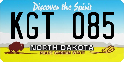 ND license plate KGT085