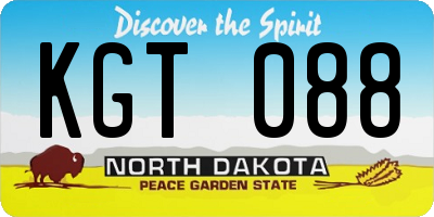 ND license plate KGT088