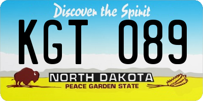 ND license plate KGT089