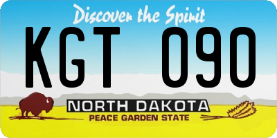 ND license plate KGT090