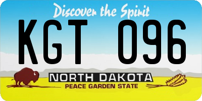 ND license plate KGT096