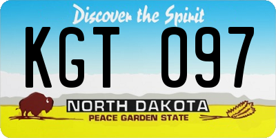 ND license plate KGT097