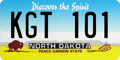 ND license plate KGT101