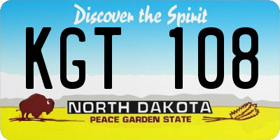 ND license plate KGT108