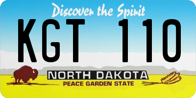 ND license plate KGT110