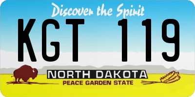 ND license plate KGT119